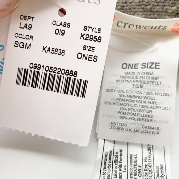 Crewcuts J. Crew Faux Fur Pom Pom Merino Wool Blend Knit Scarf Girl’s OS - Picture 6 of 9